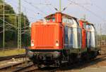 br-212-v-100/216617/nochmal-die-212-063-2-und-212 Nochmal die 212 063-2 und 212 270-3 der NBE (Nordbayerische Eisenbahn) rangiern im Stolberger-Hbf(Rhld) bei Sommerwetter am 21.8.2012.