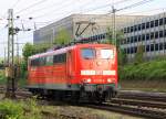 BR 151/195861/151-001-5-db-rangiert-in-aachen-west 151 001-5 DB rangiert in Aachen-West bei Sonnenschein mit Wolken am 7.5.2012. 