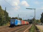 BR 185/42583/185-522-0-der-ohe-zieht-am 185 522-0 der OHE zieht am 26.09.09 einen Containerzug durch Ashausen Richtung Hamburg-Waltershof.